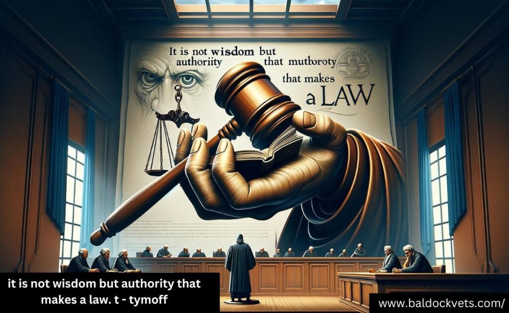 It is Not Wisdom But Authority That Makes a Law - T. Tymoff